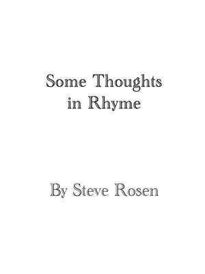 cover image of Some Thoughts in Rhyme